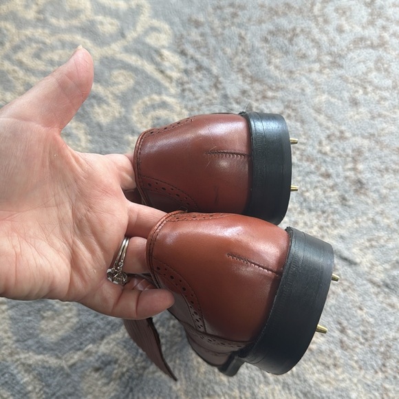 Vintage Dexter Men’s Golf Shoes Spikes Kiltie Leather Brown 8.5 - Picture 11 of 12